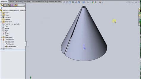 solidworks flatten cone